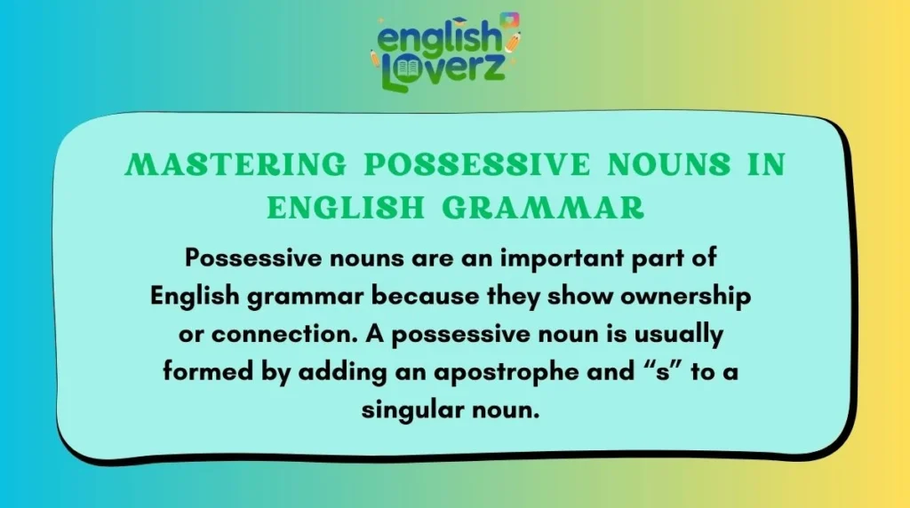 Mastering Possessive Nouns in English Grammar