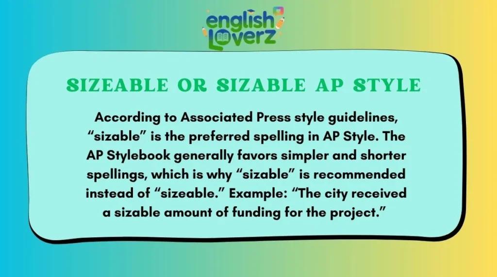 Sizeable or Sizable AP Style